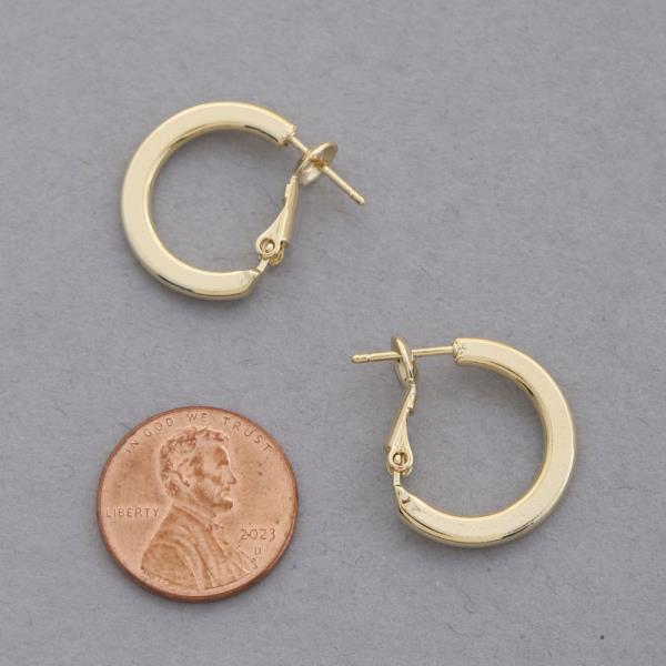 14K GOLD DIPPED FLAT METAL HOOP EARRING