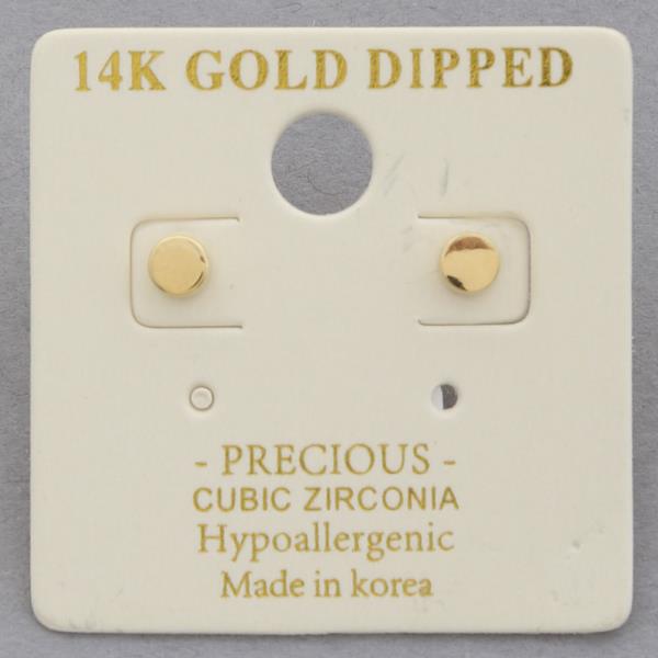 14K GOLD DPPED ROUND STUD EARRING