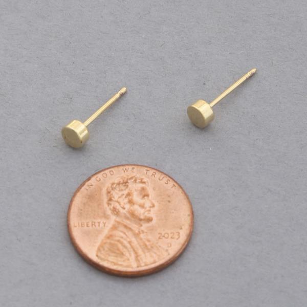 14K GOLD DPPED ROUND STUD EARRING