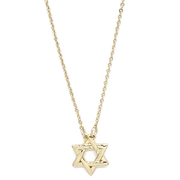 STAR OF DAVID BRASS NECKLACE-SMALL