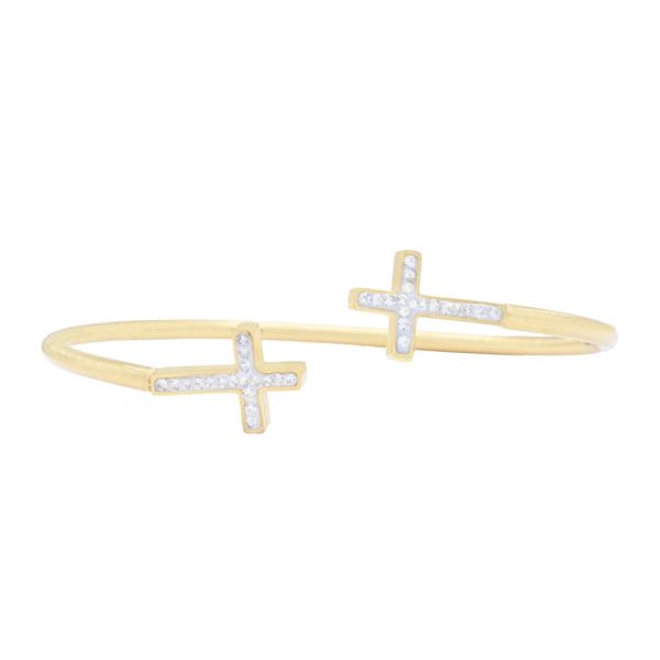 CROSS STAINLESS STEEL HINGED BRACELET