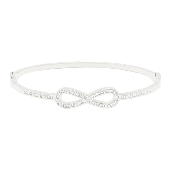 INFINITY STAINLESS STEEL HINGED BANGLE BRACELET