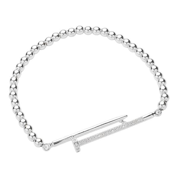 STAINLESS STEEL BALL STRETCH BRACELET