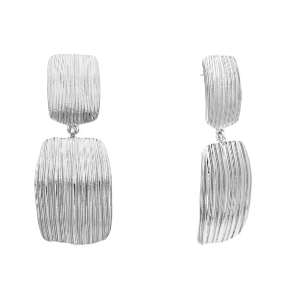 TEXTURED METAL DANGLE EARRING