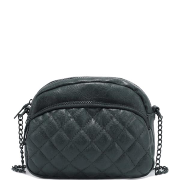 QUILTED ZIPPER CROSSBODY BAG