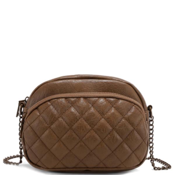 QUILTED ZIPPER CROSSBODY BAG