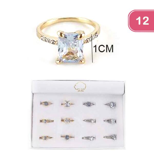 RHINESTONE RING (12 UNITS)