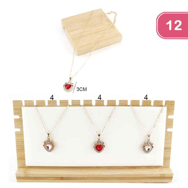 HEART PENDANT NECKLACE (12 UNITS)