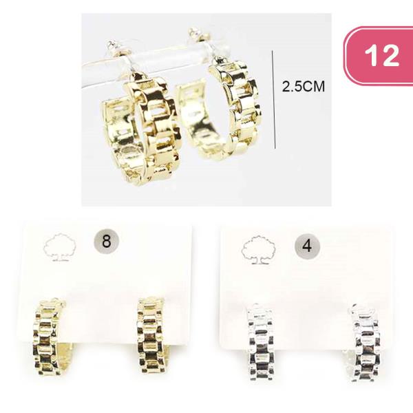 CHAIN LIKE HOOP EARRING (12 UNITS)