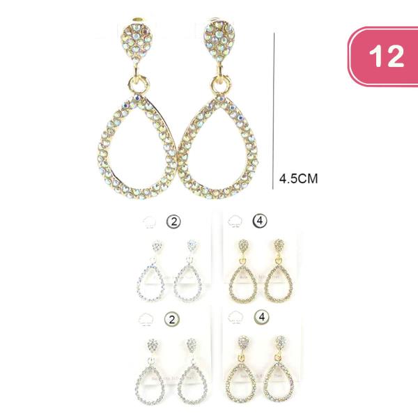 DANGLE RHINESTONE EARRING (12 UNITS)