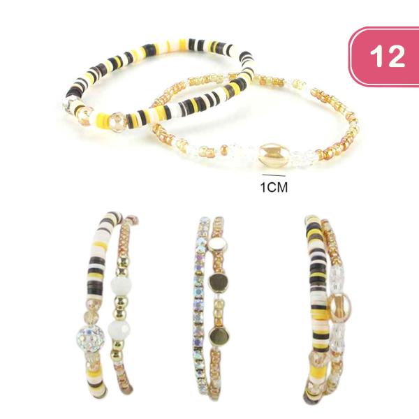 STACKABLE BEADED BRACELET (12 UNITS)