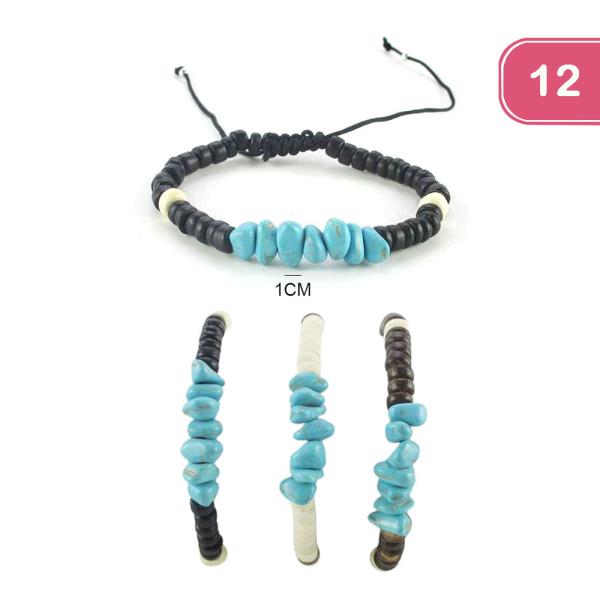 BEADED ADJUSTABLE BRACELET (12 UNITS)