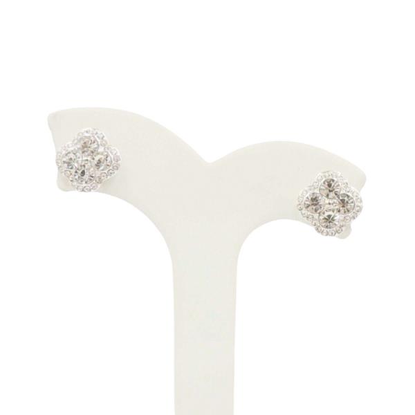 CLOVER RHINESTONE STUD EARRING