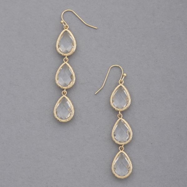 TRIPLE TEARDROP DANGLE EARRING