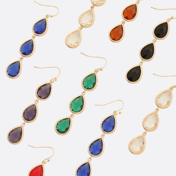 TRIPLE TEARDROP DANGLE EARRING