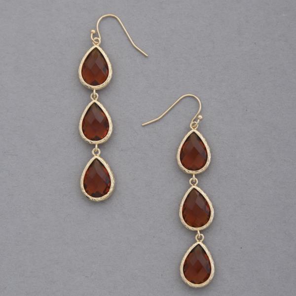 TRIPLE TEARDROP DANGLE EARRING