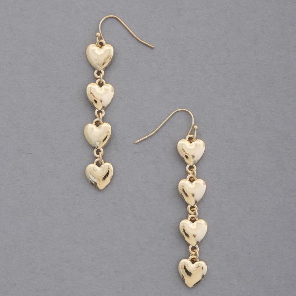 METAL HEART DANGLE EARRING