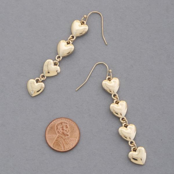 METAL HEART DANGLE EARRING