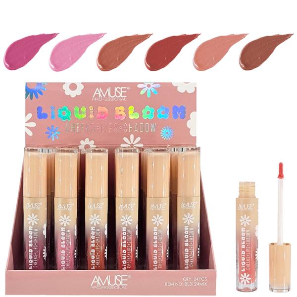 AMUSE LIQUID BLOOM CHEEKS LIPS SHADOW (24 UNITS)