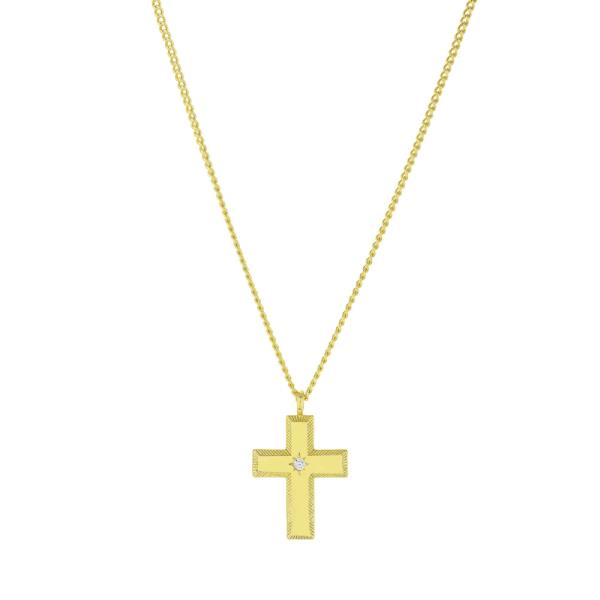 CRYSTAL RHINESTONE CROSS PENDANT NECKLACE