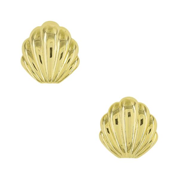 METAL SEASHELL STUD EARRING