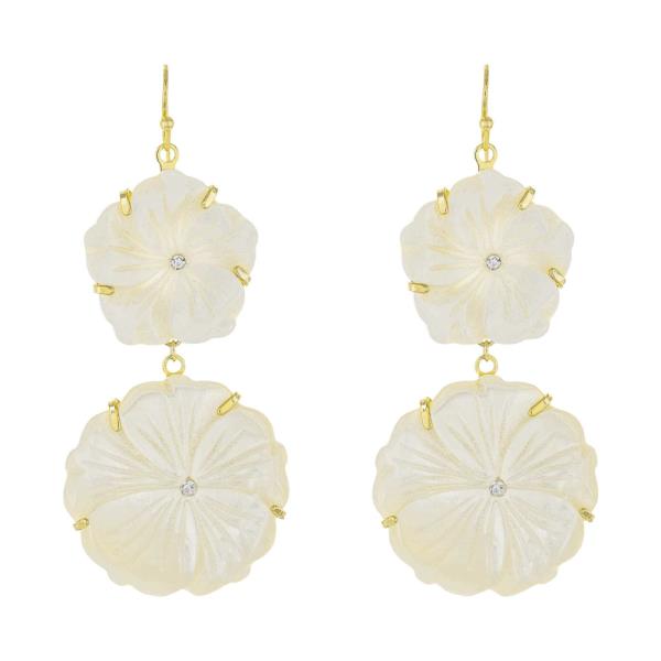 MOP FLOWER DANGLE EARRING