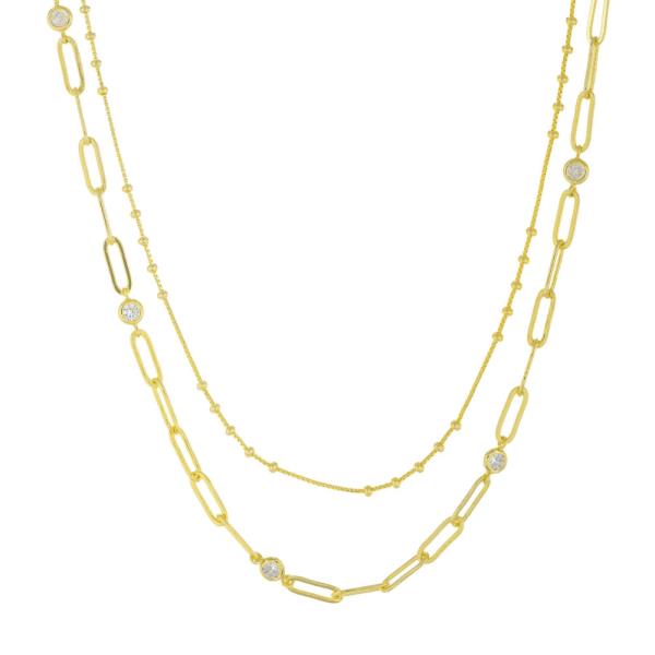 METAL CHAIN LAYERED NECKLACE