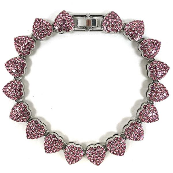 RHINESTONE HEART BRACELET