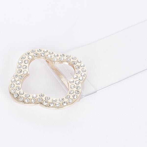 RHINESTONE METAL BUCKLE CLEAR BELT