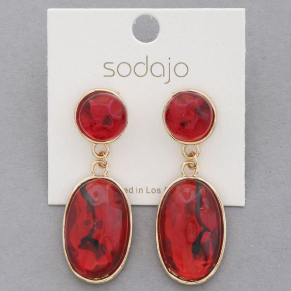 SODAJO CIRCLE OVAL LINK DANGLE EARRING