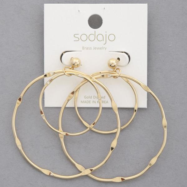 SODAJO DOUBLE HOOP GOLD DIPPED EARRING