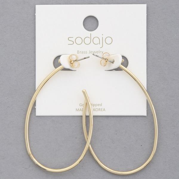 SODAJO OPEN OVAL GOLD DIPPED EARRING