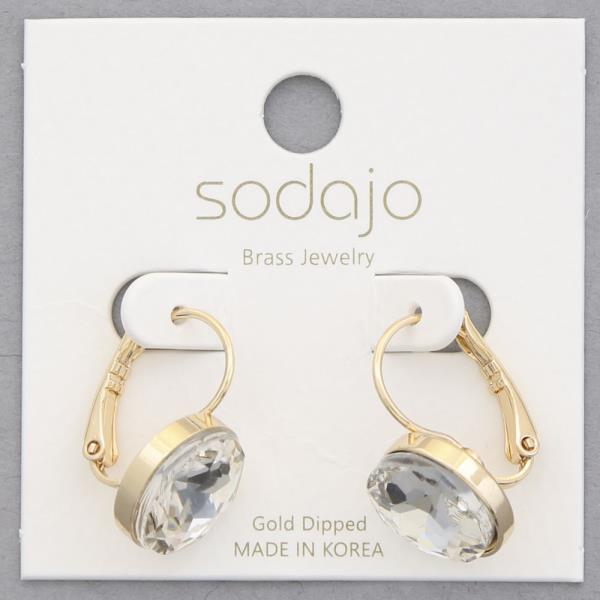 SODAJO STONE GOLD DIPPED EARRING