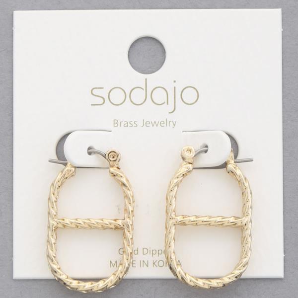 SODAJO OVAL GOLD DIPPED EARRING