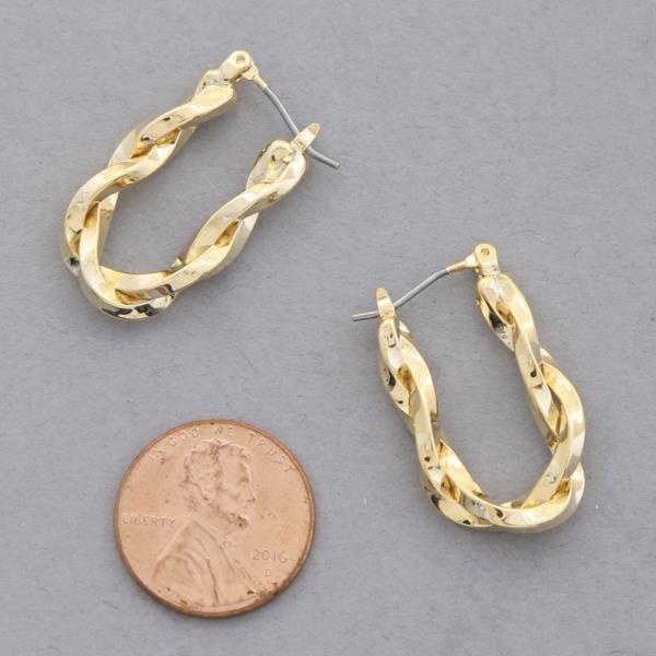 SODAJO TWISTED OVAL GOLD DIPPED EARRING