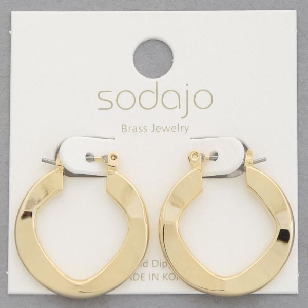 SODAJO FLAT HOOP GOLD DIPPED EARRING