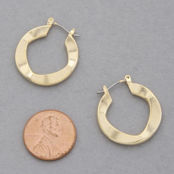 SODAJO FLAT HOOP GOLD DIPPED EARRING