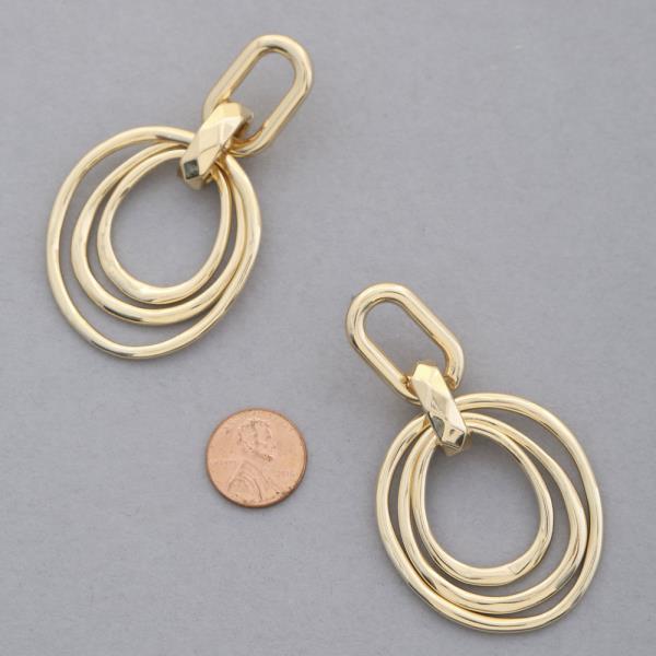 SODAJO METAL DANGLE GOLD DIPPED EARRING