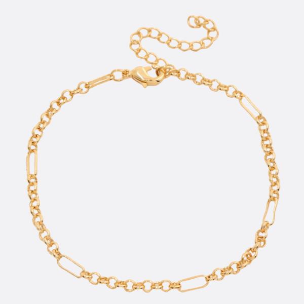 SODAJO CIRCLE OVAL LINK GOLD DIPPED BRACELET