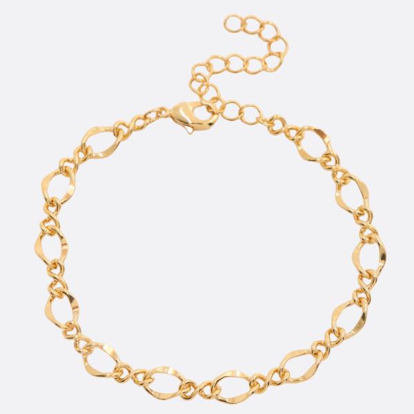 SODAJO CIRCLE LINK GOLD DIPPED BRACELET