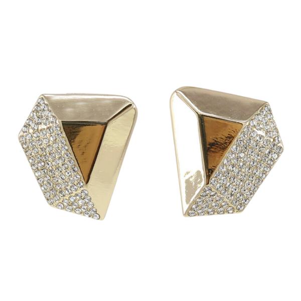 METAL RHINESTONE POST EARRING