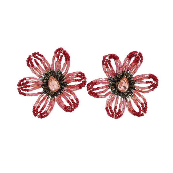 SEED BEAD FLOWER EARRING