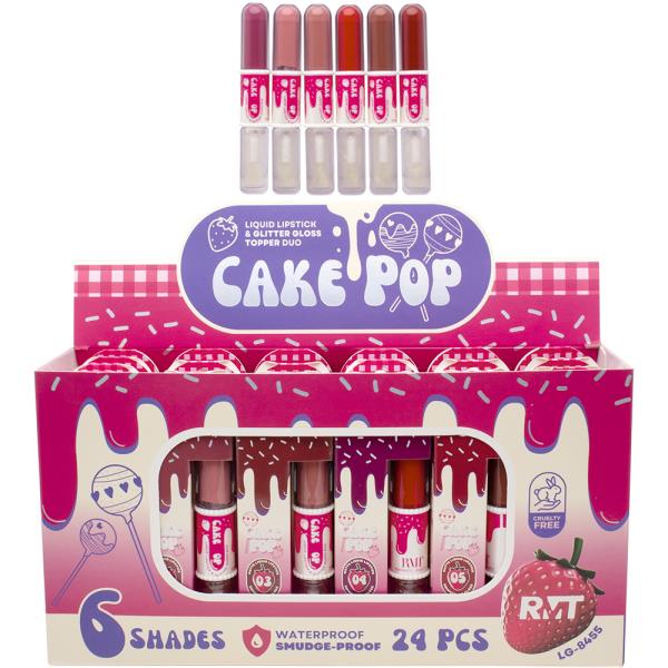 CAKE POP LIQUID LIPSTICK AND GLITTER GLOSS TOPPER DUO (24 UNITS)