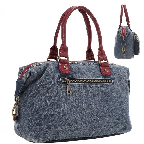 NICOLE LEE HOLLYWOOD DRIVE WASHED DENIM HANDBAG