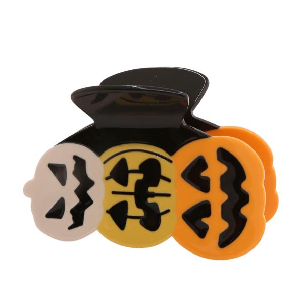 HALLOWEEN TRIPLE PUMPKIN CLAW HAIR CLIP