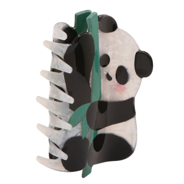 ACETATE PANDA BAMBOO CLAW HAIR CLIP