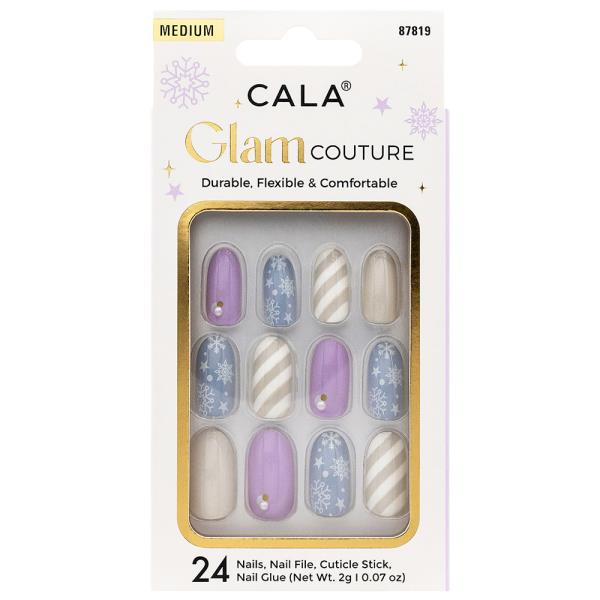 CALA GLAM COUTURE MEDIUM OVAL LAV BLUE NAILS DECORATION SET