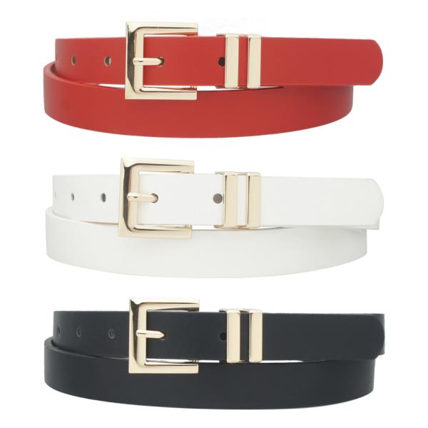 SQUARED OUT DOUBLE METAL LOOPED TRIO BELT