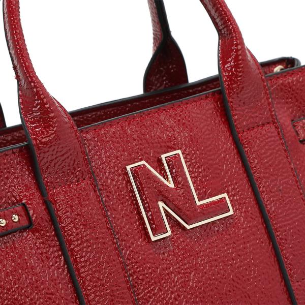 NICOLE LEE CLASSIC PATENT PU LEATHER TOTE HANDBAG