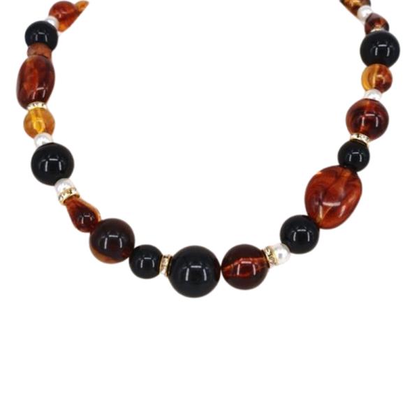 AMBER TORTOISE BEAD NECKLACE